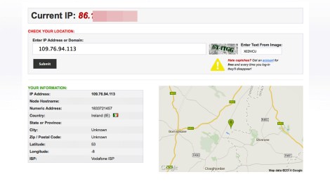 Irish IP address on WordPress 1