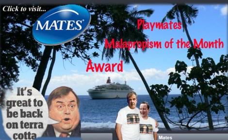 Malapropism of the month award brushed up